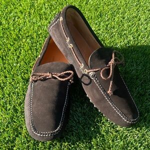EUC - The Original Car Shoe by Prada Dark Brown Suede Loafers Sz 9.5